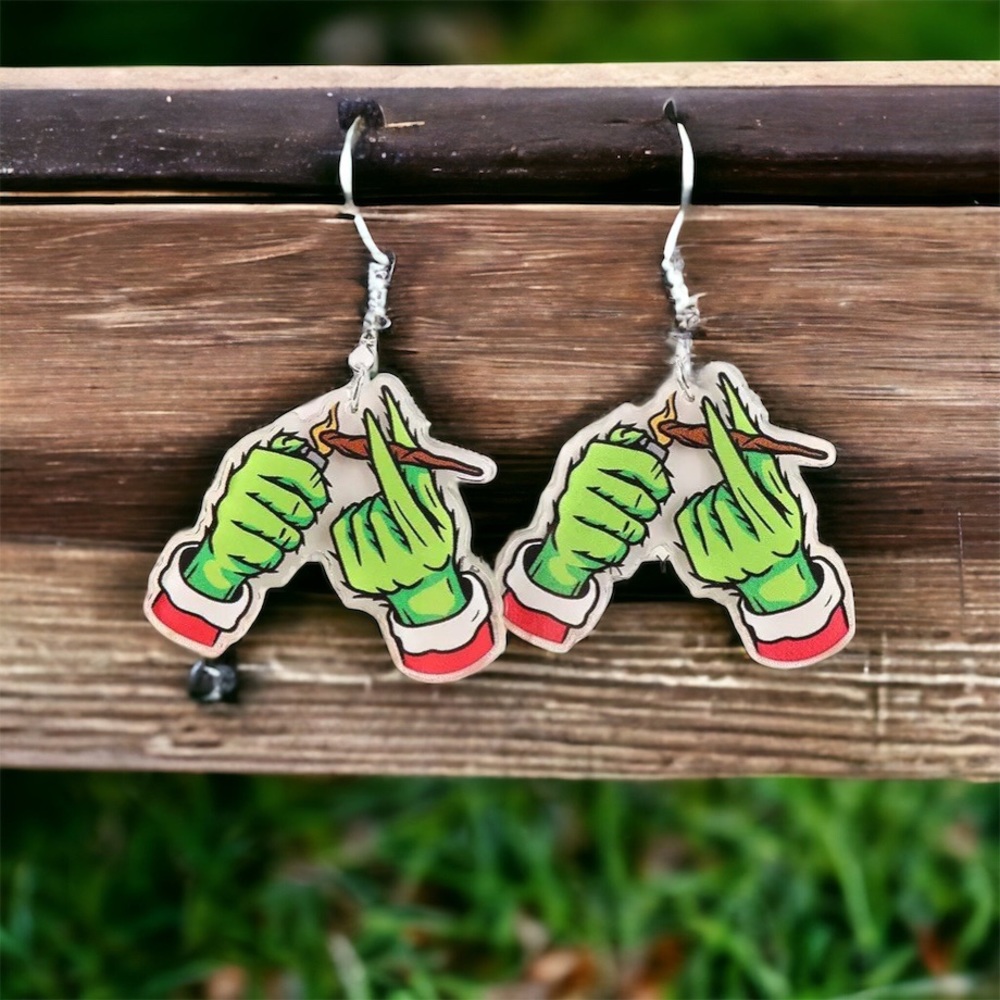 New Christmas grinch novelty earrings